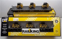 (2) Rail King G Gauge Caterpillar Flat Cars
