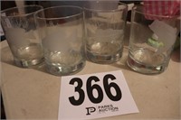 (4) Etched Fish Theme Glasses(R1)