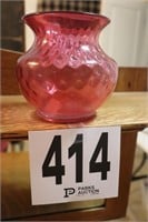 Cranberry Thumbprint Vase(R2)
