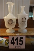 (2) Victorian Bristol Glass Powder Jars(R2)