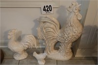 Artimino Rooster & (2) Smaller Decorative