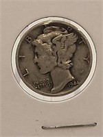 90% Silver 1944 Mercury Head Silver Dime