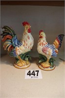 Pair of Fitz & Floyd Decorative Rooster/Hen