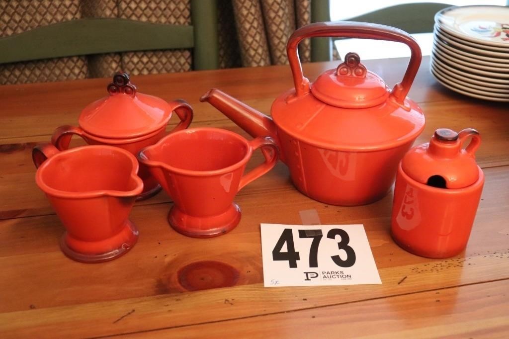 Vintage Metlox Poppy Trail Red Rooster Tea Pot,