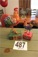 (2) Jim Shore Decorative Roosters(R4)