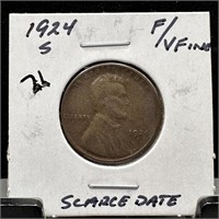 1924-S WHEAT PENNY CENT SC DATE