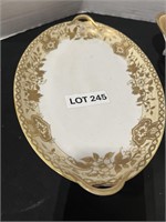 TWO SERVING TRAYS, AND TWO PLATES