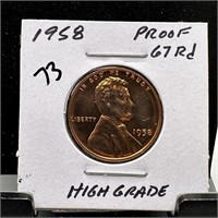 1958 PROOF WHEAT PENNY CENT HIGH GRADE