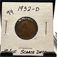 1932-D WHEAT PENNY CENT SCARCE DATE