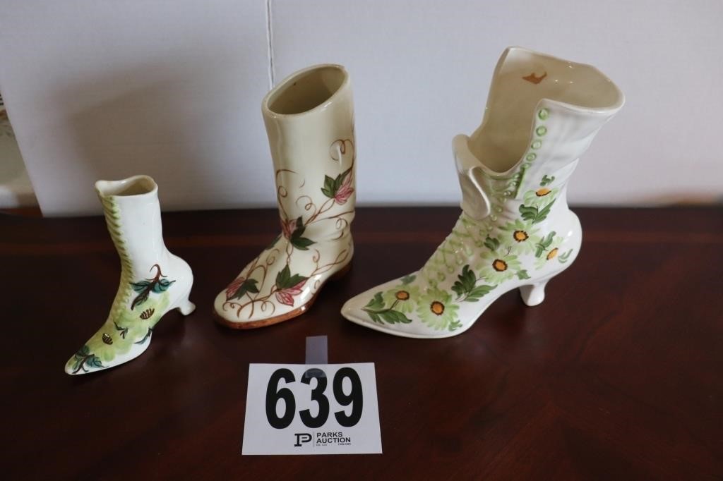 (3) Hand Painted Shoes/Boots(R5)
