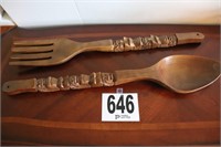 Wooden Fork & Spoon Decor(R5)