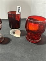 RUBY, GLASS CUPS AND STEMWARE