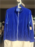 Blue Velour Track Jacket M