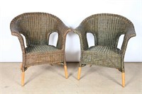 Vintage Barrel Back Wicker Chairs