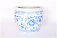 Large Chinoiserie Blue & White Planter