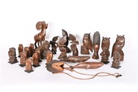 Vintage Hand Carved Wooden Figural Sculptures