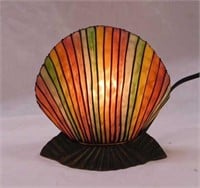 Clam seashell glass shade iron decorator lamp,