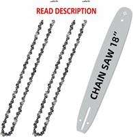 $39  2pk 18 Chainsaw Chain  Guide Bar  3/8 LP