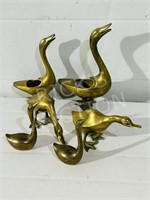6 various brass birds