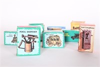 Vtg Die-Cast Miniature Pencil Sharpeners In Boxes