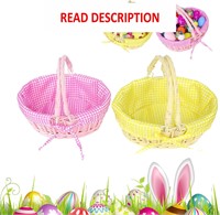 $29  2 Pcs Easter Baskets  Egg Hunt  Yellow/Green