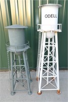 2 Steel Water Towers For Train Display: 22" & 27"
