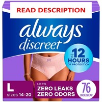 $56  Discreet Incontinence Underwear Women's L 76c