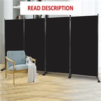 $91  Black 4 Panel Room Divider  6FT Freestanding