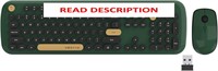 Green-Black UBOTIE Wireless Keyboard Mouse Combo