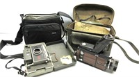 Vintage Cameras,Polaroid,Super 8  W / Bags