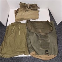 Vintage Military Bag and shorts