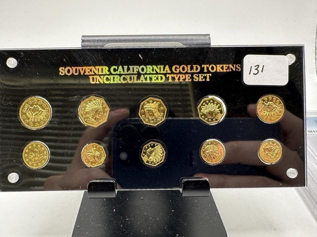 LOT OF SOUVENIR CALIFORNIA GOLD TOKENS UNC TYPE