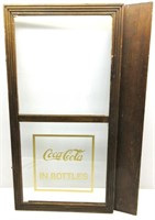 Vintage Coca-Cola Glass Cabinet Door 30" x 16"