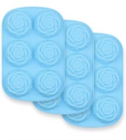2X HOMEDGE 6-CAVITY SILICONE FLOWERS SHAPED MOLD,