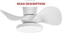 $60  22 Quiet Ceiling Fan with LED & Remote  White