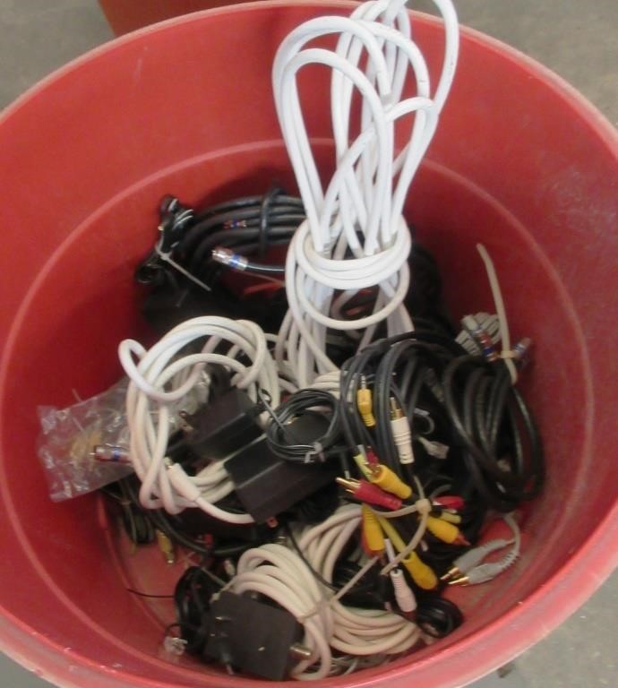 Bucket of Cables & Cords
