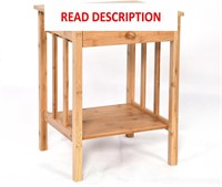 $40  Solid Wood Bedside Table Set (Natural Bamboo)