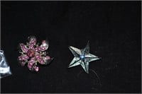 star and flower pins