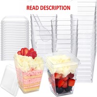 $17  60-Pack 4.5oz Dessert Cups with Lids for Part