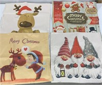 CHRISTMAS THROW PILLOW COVERS 17x17IN 4PC