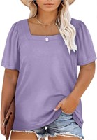 EYTINO WOMENS PLUS SIZE TOPS CASUAL SUMMER SQUARE