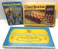 Vintage Board Games,Stocks&Bonds,Chess Teacher