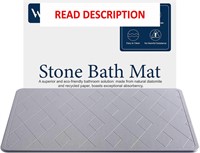 KOOTETA Stone Bath Mat  23.5x15  Dark Grey