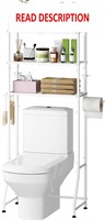 $37  Toilet Storage Rack with Paper Holder  White