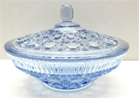 Mid-Century Covered Candy Dish Blue