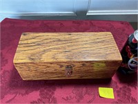 Antique refinished oak box 10” long 4 deep 3 1/2 T