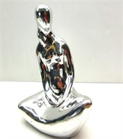 Abstract Art Chrome Statue 9"T