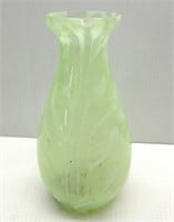 Uranium Vaseline Glass Vase 7"T