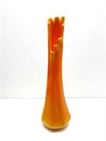 Viking Orange/Yellow Slag Vase 13.5"T