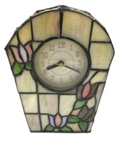 Stained Glass Clock 8"T some cracks